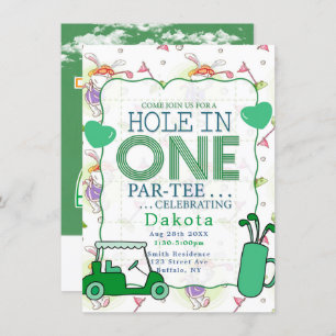 Hole In One Par-Tee Birthday Celebration 6 Invitation