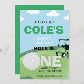 Hole in ONE Par-tee Birthday Invitation 