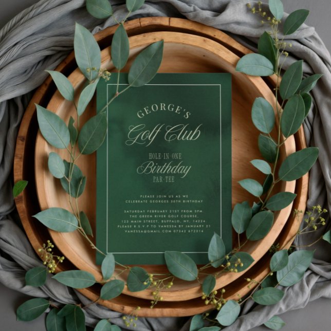 Hole-in-One Par-tee Elegant Golf Birthday party Invitation (Creator Uploaded)