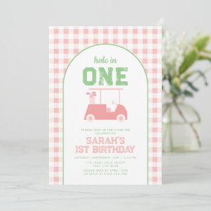 Hole in One Par Tee Girls 1st Birthday Invitation