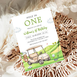 Hole In One Par-tee Golf Boy 1st Birthday Invitati Invitation