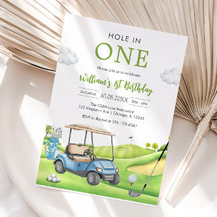 Hole In One Par-tee Golf Boy 1st Birthday Invitati Invitation