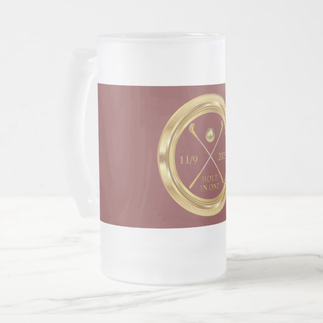 Hole-In-One Personalised Frosted Glass Mug (Front Left)