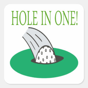 Hole In One Square Sticker