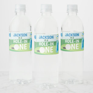 Hole in One Water Bottle Labels, Golf Birthday Water Bottle Label