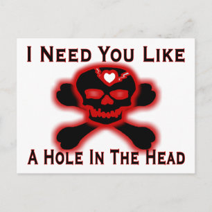 Hole In The Head Anti Valentine Holiday Postcard