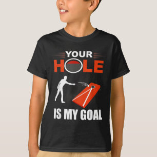 Hole Is Goal Funny Cornhole Game Bean Bag Toss T-Shirt