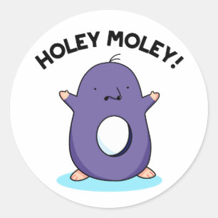 Holey Moley Funny Mole Pun Classic Round Sticker
