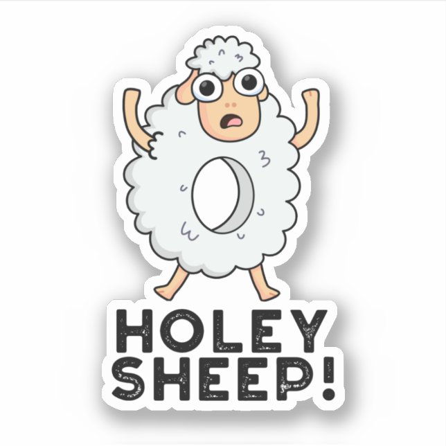 Holey Sheep Funny Animal Pun  (Front)