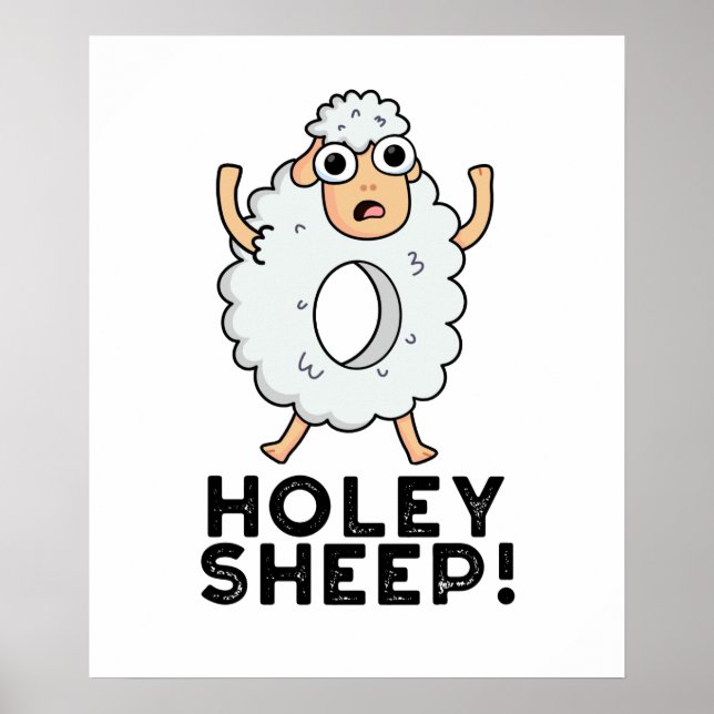 Holey Sheep Funny Animal Pun  Poster (Front)