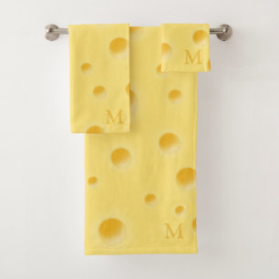 Holey Swiss Cheese Fanciful Monogrammed Gift Bath Towel Set