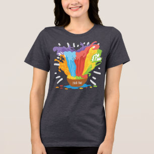 Holi Bowl with Powder Splashing out Tri-Blend Shirt