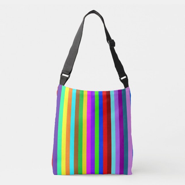 HOLI coloured Stripes pattern + your ideas Crossbody Bag (Front)