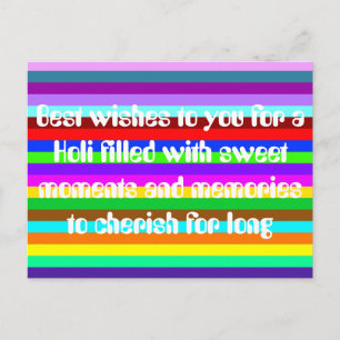 HOLI coloured Stripes pattern + your ideas Postcard