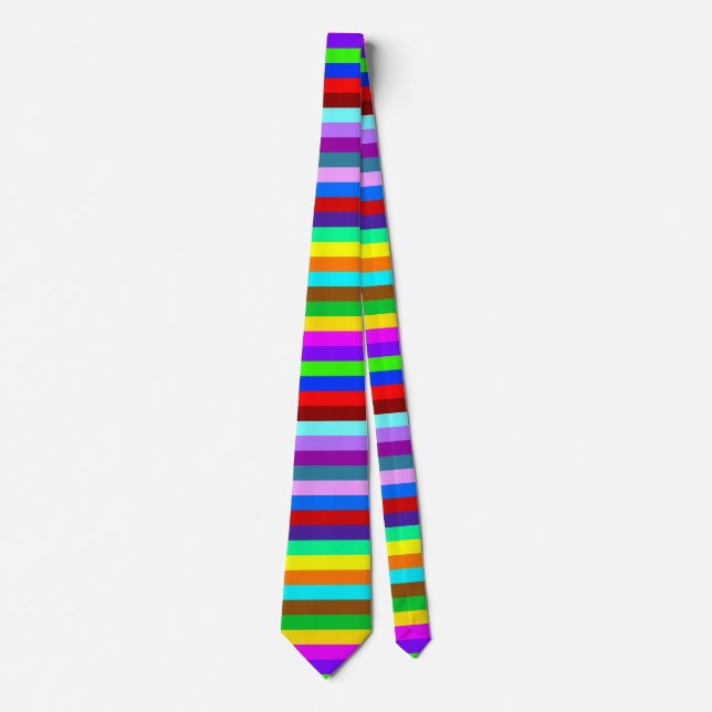 HOLI coloured Stripes pattern + your ideas Tie (Front)