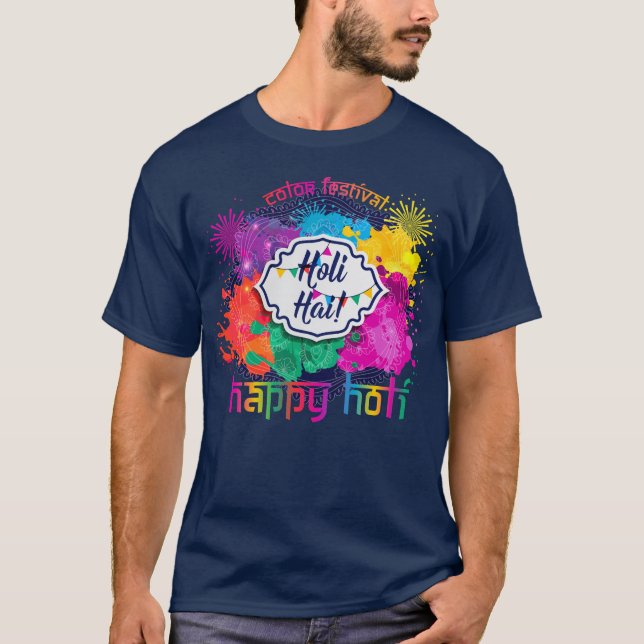 Holi Colourful Paint & Fireworks T-Shirt (Front)