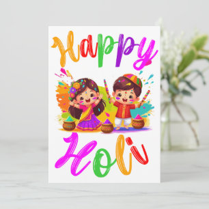 Holi Festival Greeting Holiday Card