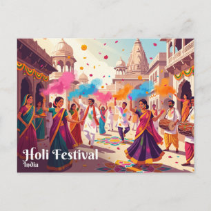 Holi Festival, India Postcard