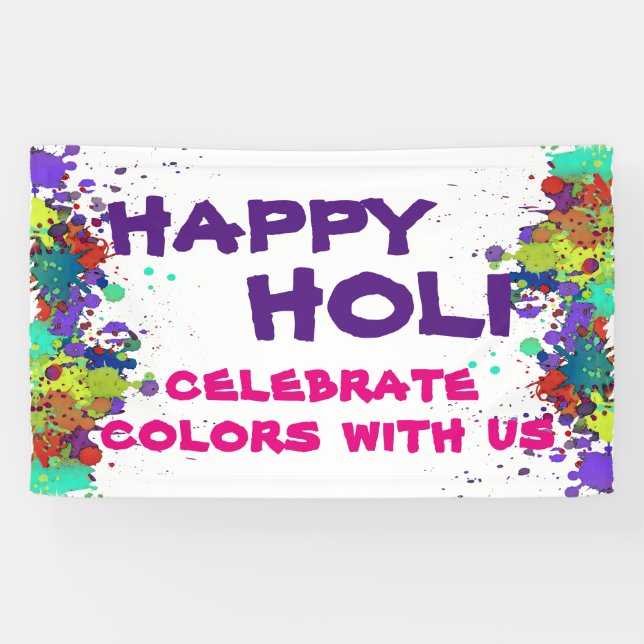 HOLI Festival of Colours - splashes I + your ideas Banner (Horizontal)