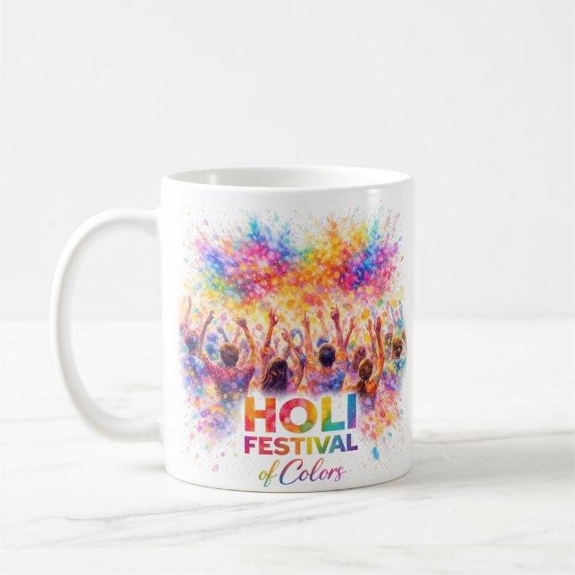 Holi Friends Festival Coffee Mug (Left)