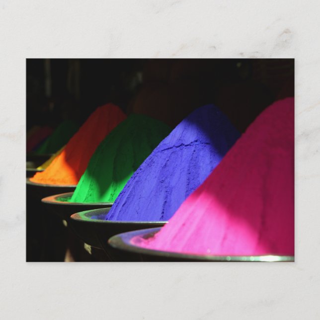 Holi Hai Colourful Powders Postcard (Front)