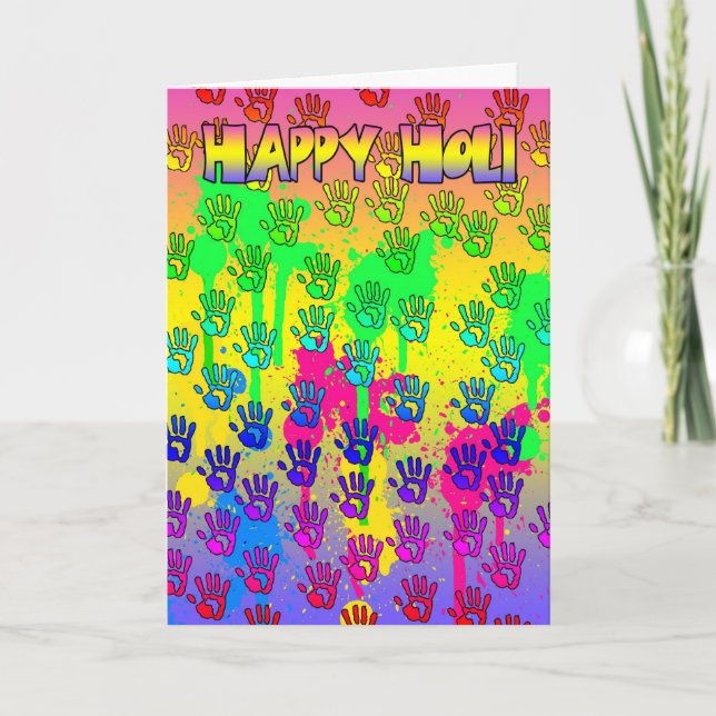 Holi Hai Festival Of Colours Greeting Card - Happy (Front)