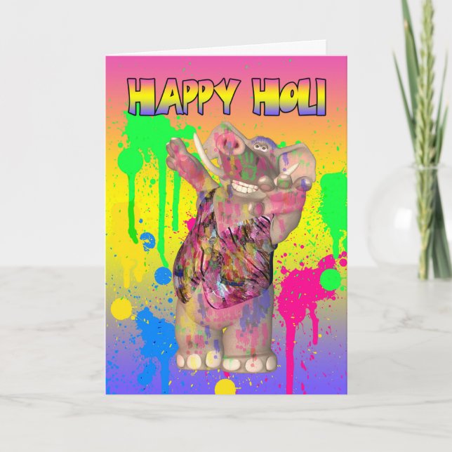 Holi Hai Festival Of Colours Greeting Card - Happy (Front)