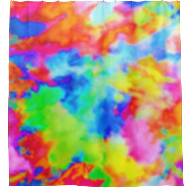 Holi Multi Coloured Pattern + your ideas Shower Curtain (Front)