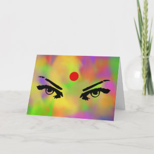 Holi Powder and Eyes Greeting Card