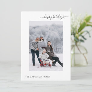 Holiday 2 Photo Modern Minimal 2024 Simple Card
