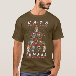 Holiday 365 Cats Christmas Tree Cat Make Me Happy T-Shirt