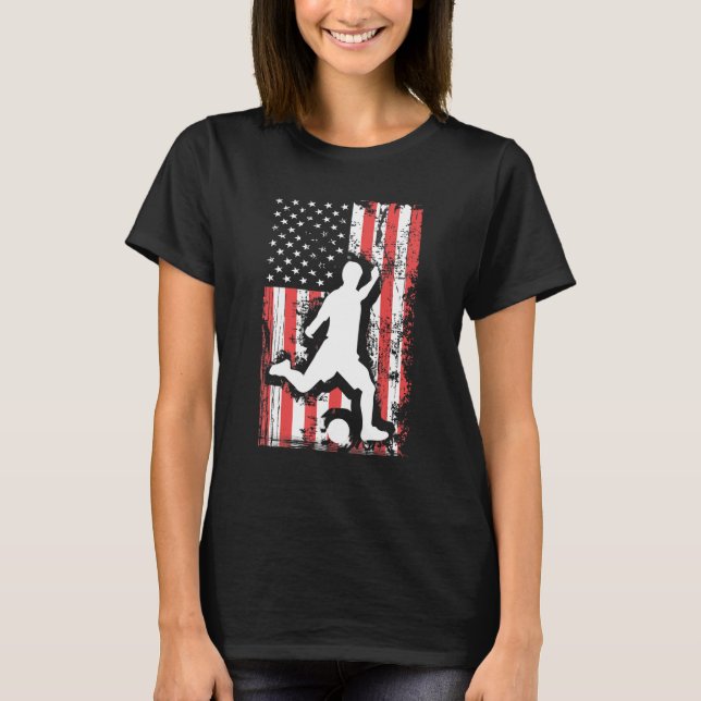 HOLIDAY 365 Soccer US Grunge Flag American 4th of  T-Shirt (Front)