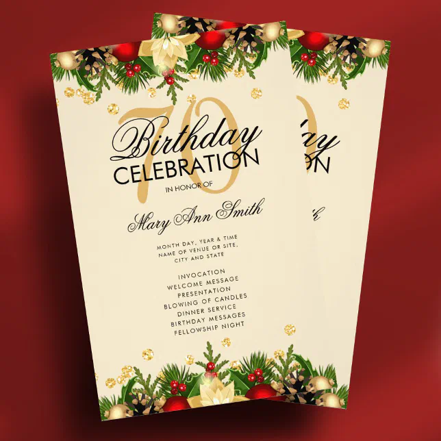 70th Birthday Party Program 70th Birthday Decorations Men Women 22pcs