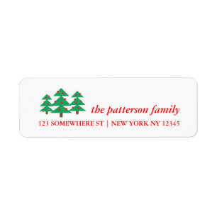 Holiday Address Label Christmas Trees