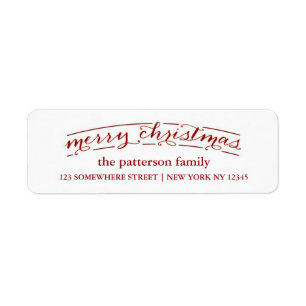 Holiday Address Label Merry Christmas
