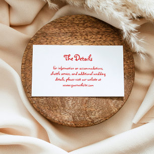 Holiday Amour French Handwritten Wedding Details Enclosure Card