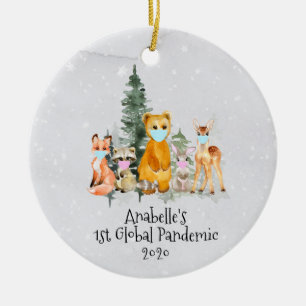 Holiday Animal 1st Christmas Pandemic 2020 Ceramic Tree Decoration