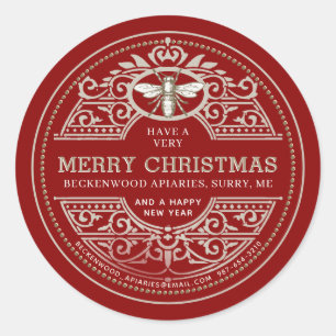 Holiday APIARY gift and product label Red