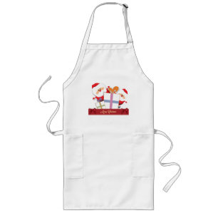 Holiday Apron - Christmas Santa & Packages