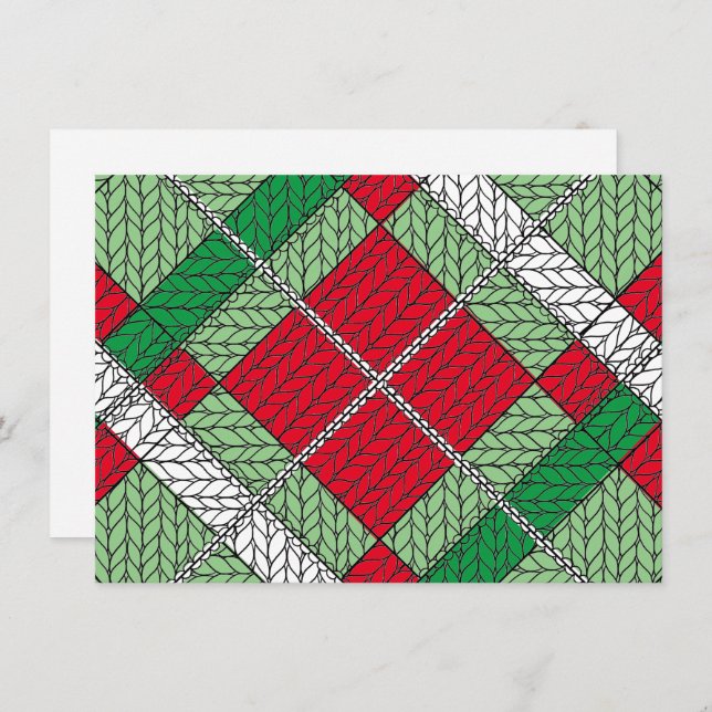 HOLIDAY ARGYLE KNIT 4.5x6.25 Flat Card Horizontal (Front/Back)