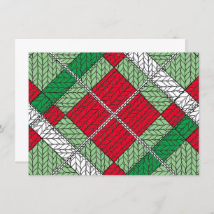 HOLIDAY ARGYLE KNIT 4.5x6.25 Flat Card Horizontal