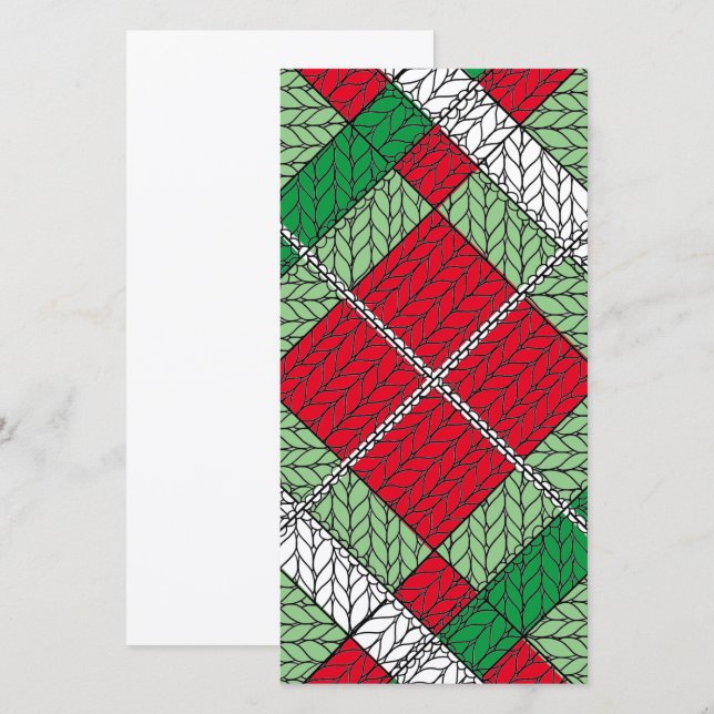HOLIDAY ARGYLE KNIT 8x4 Flat Card / Vertical  (Front/Back)