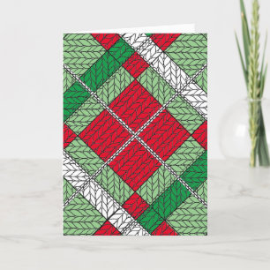 HOLIDAY ARGYLE KNIT Christmas Card 