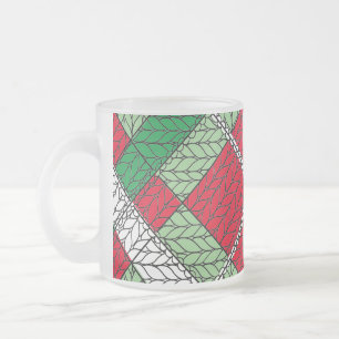 HOLIDAY ARGYLE KNIT Frosted Glass Mug