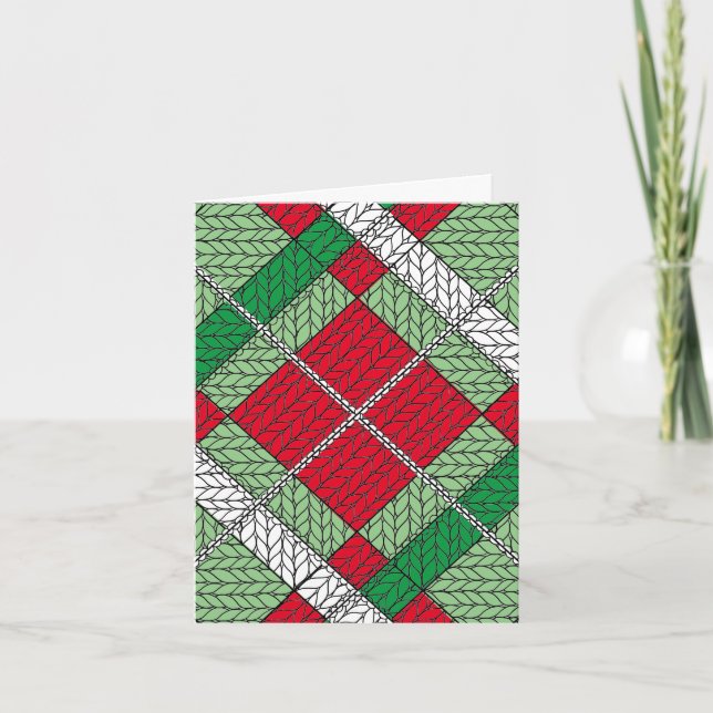 HOLIDAY ARGYLE KNIT Note Card  (Front)