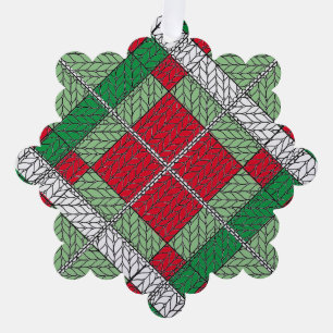HOLIDAY ARGYLE KNIT Snowflake Paper Ornament