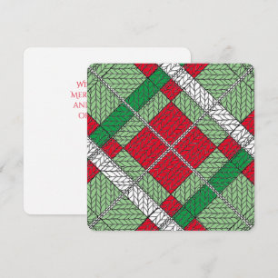 HOLIDAY ARGYLE KNIT Square Flat Christmas Card