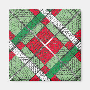 HOLIDAY ARGYLE KNIT Square Magnet
