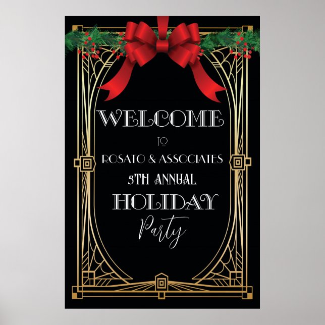 Holiday Art Deco 1920s  Welcome Sign (Front)