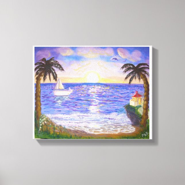 Holiday at the beach canvas print (Front)